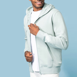 SWEAT-SHIRT ZIPPE ECORESPONSABLE A CAPUCHE HOMME KARIBAN